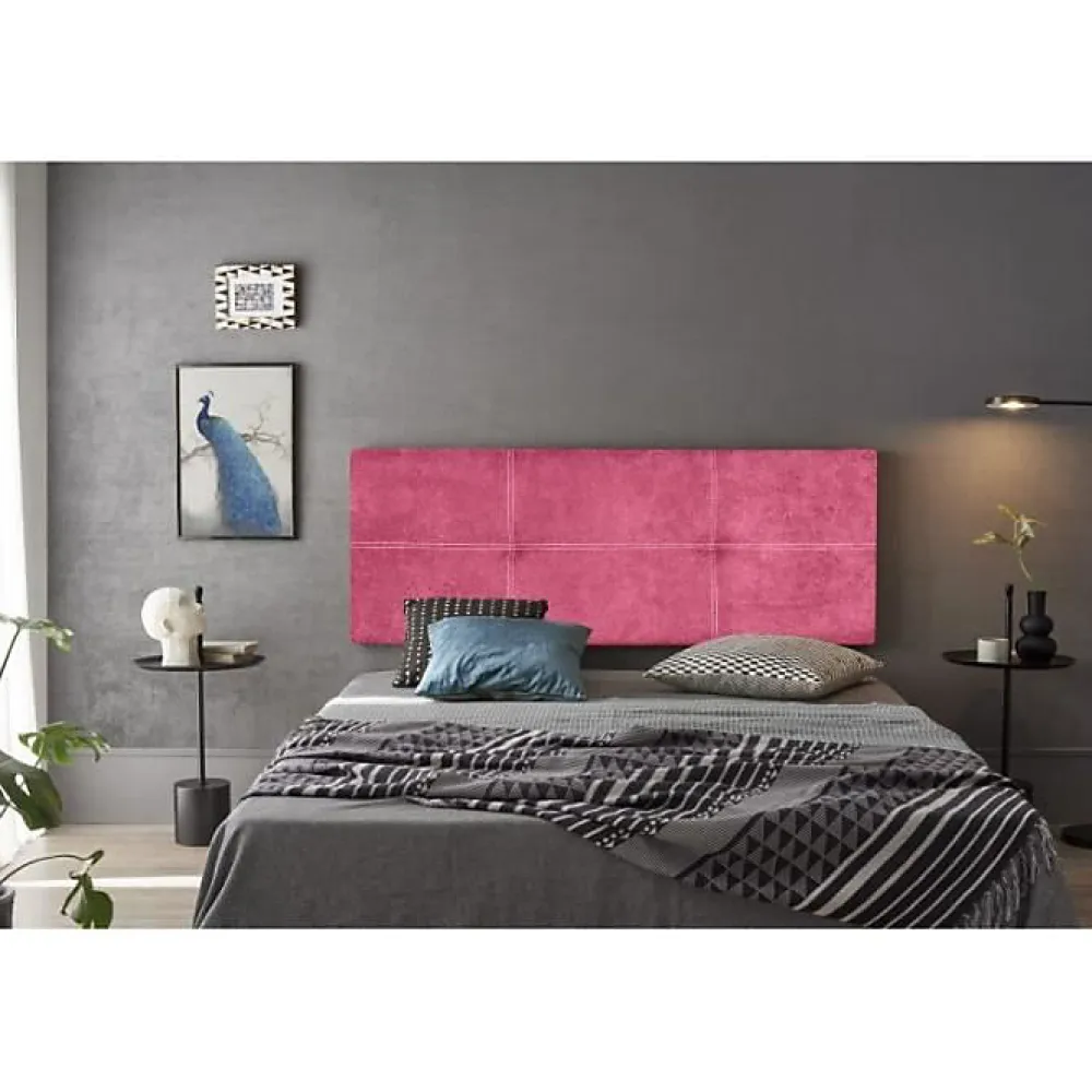 Eccox Tête de lit - - Dalia - Tissu Aqualine - Rose - 170 cm - Rembourrée* Tête De Lit