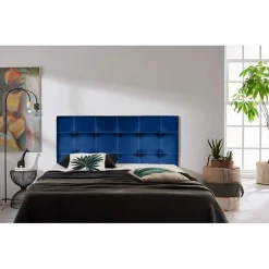 Eccox Tête de lit - - Iris - Similicuir bleu - 115 cm - Design contemporain* Tête De Lit