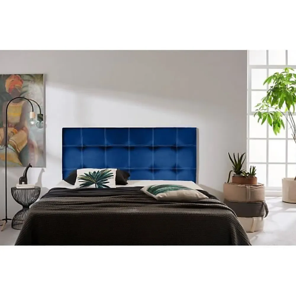 Eccox Tête de lit - - Iris - Similicuir bleu - 115 cm - Design contemporain* Tête De Lit