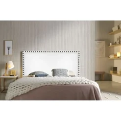 Eccox Tête de lit - - Lily - Similicuir blanc - 130 cm - Design moderne et élégant* Tête De Lit
