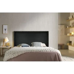 Tête de lit - - Lily - Similicuir noir - 145 cm - Design élégant et moderne>Eccox New