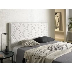 Tête de lit - - Rubi - Similicuir blanc - 160 cm - Design classique><noscript><img width=