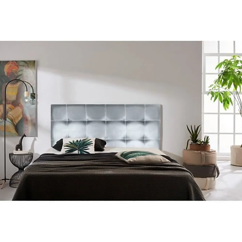 Eccox Tête de lit - - Silver Iris - Similicuir - 130 cm - Design contemporain - Garantie 2 ans* Tête De Lit