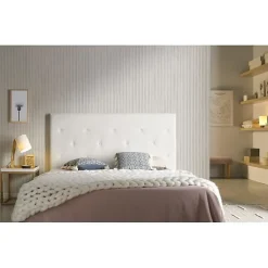Tête de lit - - Zafiro - Similicuir - Blanc - 115x115x8 cm>Eccox Outlet