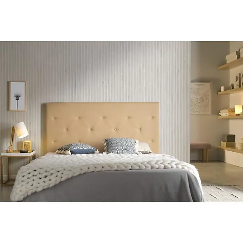 Eccox Tête de lit - - Zafiro - Similicuir camel - 150 cm - Fabrication artisanale* Tête De Lit