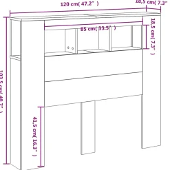 Vidaxl Tête de lit à LED blanc 120x18,5x103,5 cm bois d'ingénierie* Tête De Lit