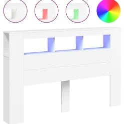 Vidaxl Tête de lit à LED blanc 160x18,5x103,5 cm bois d'ingénierie* Tête De Lit