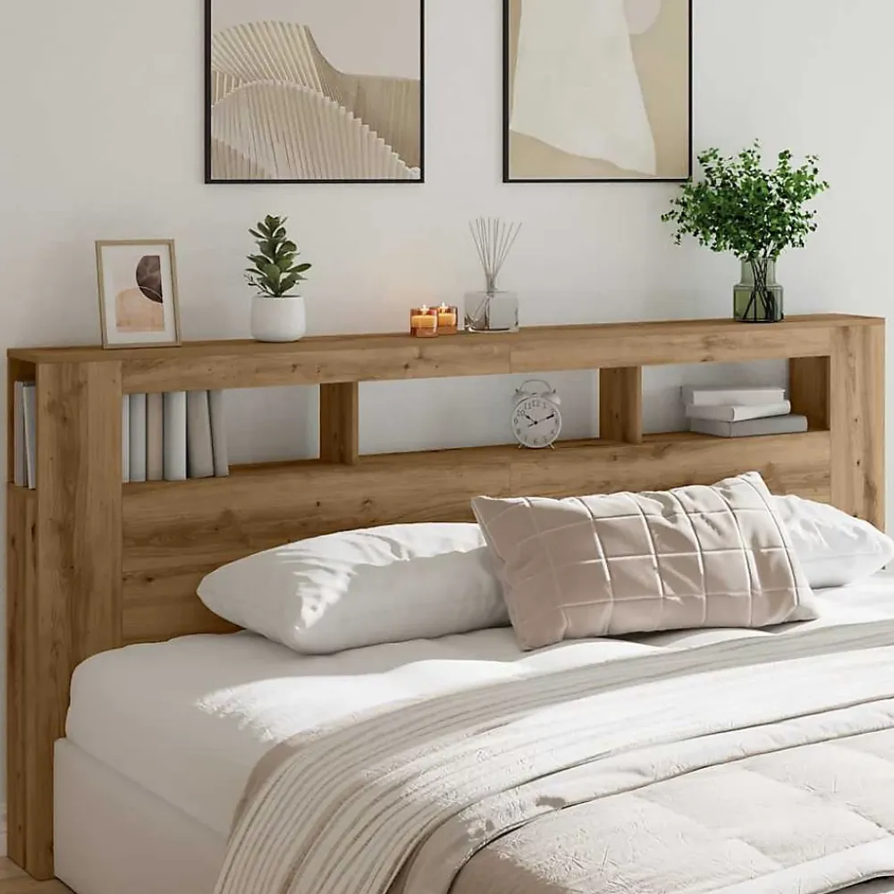 Vidaxl Tête de lit à LED chêne artisanal 220x18,5x103,5 cm* Tête De Lit