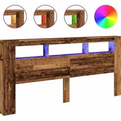 Tête de lit à LED vieux bois 220x18,5x103,5cm bois d'ingénierie>Vidaxl Clearance