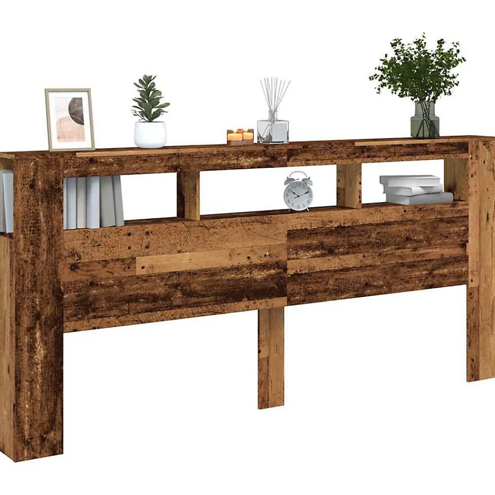 Tête de lit à LED vieux bois 220x18,5x103,5cm bois d'ingénierie>Vidaxl Clearance