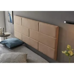 Eccox Tête de lit 120 Mur Brique Tissu Anti-Tache 152x57x5cm Camel Clair.* Tête De Lit