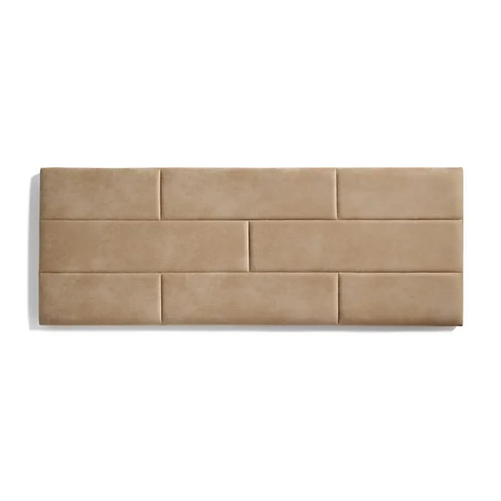 Eccox Tête de lit 80 Mur de Briques Tissu Anti-Tache 112x57x5cm Camel Clair.* Tête De Lit