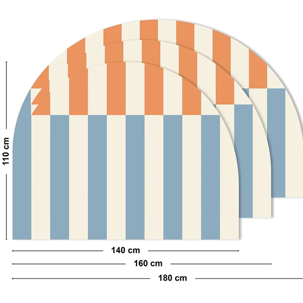 99Deco Tête de lit - Rythmo - intissé 225g/m² - pré-encollé - Orange - 110x180cm* Tête De Lit