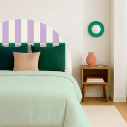 99Deco Tête de lit - Rythmo - intissé 225g/m² - pré-encollé - Violet - 110x160cm* Tête De Lit