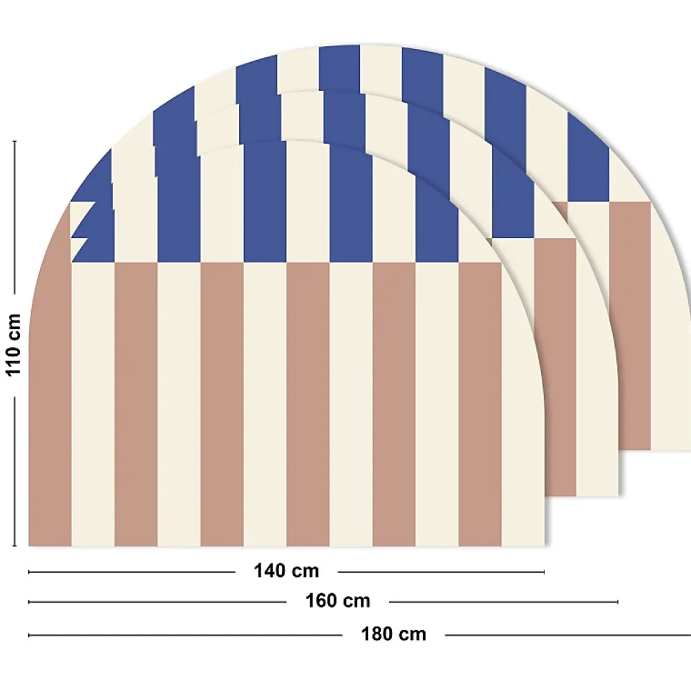99Deco Tête de lit - Rythmo - intissé 225g/m² - pré-encollé - Bleu - 110x180cm* Tête De Lit
