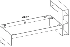 Tête de lit + structure de lit en bois coloris blanc - Longueur 218 x Profondeur 97,50 x Hauteur 95 cm>Pegane New