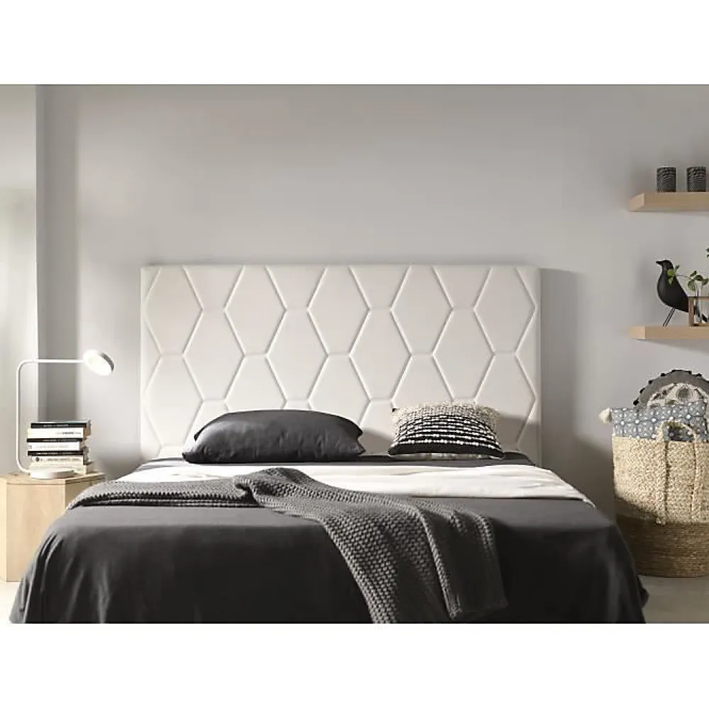 Eccox Tête de lit Agata en similicuir blanc pour lit 110 115x115x8.* Tête De Lit
