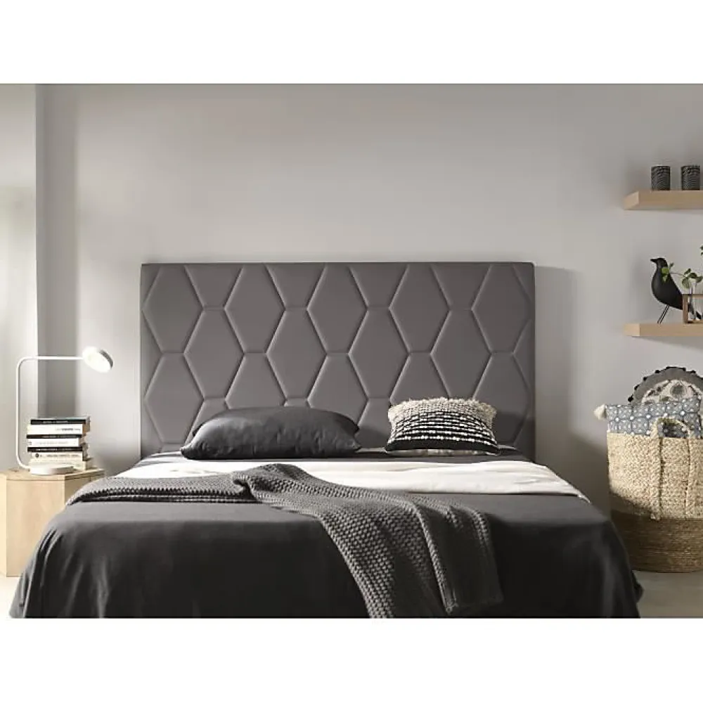 Eccox Tête de lit Agata en similicuir gris pour lit 120 154x115x8.* Tête De Lit