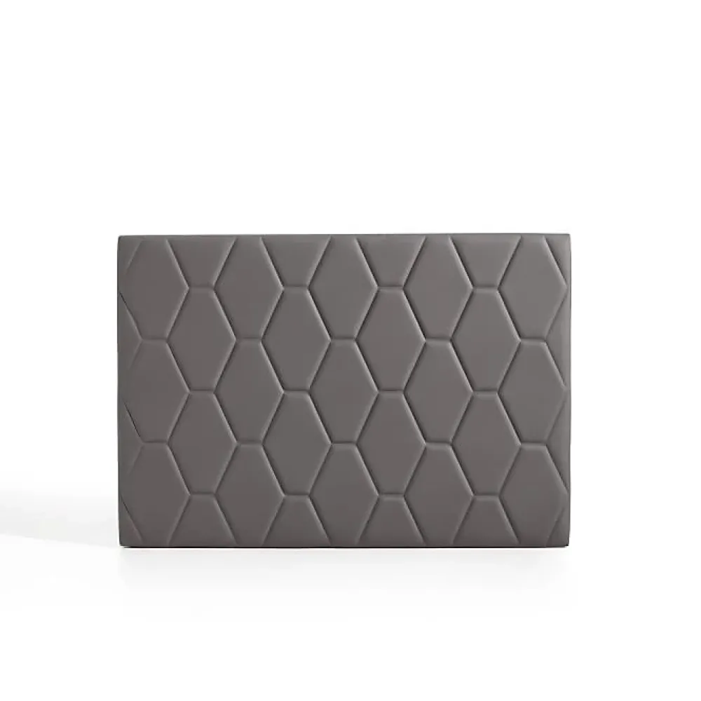 Eccox Tête de lit Agata en similicuir gris pour lit 120 154x115x8.* Tête De Lit
