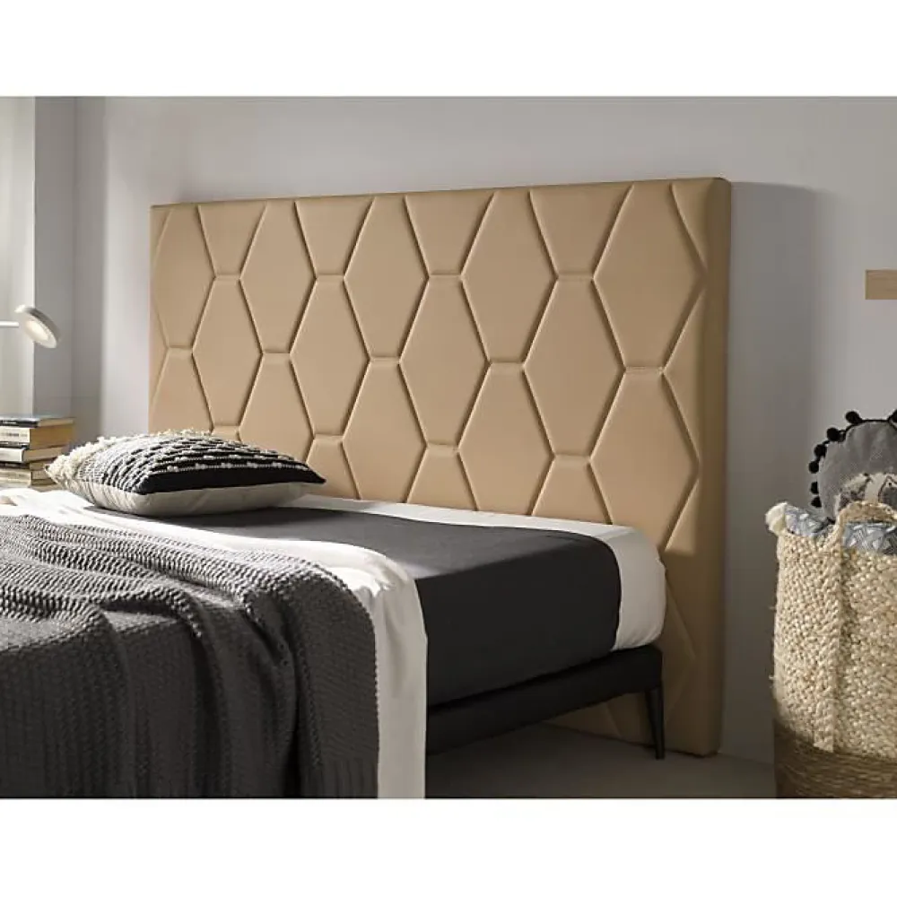 Tête de lit Agata en similicuir camel pour lit 135 154x115x8.>Eccox Best