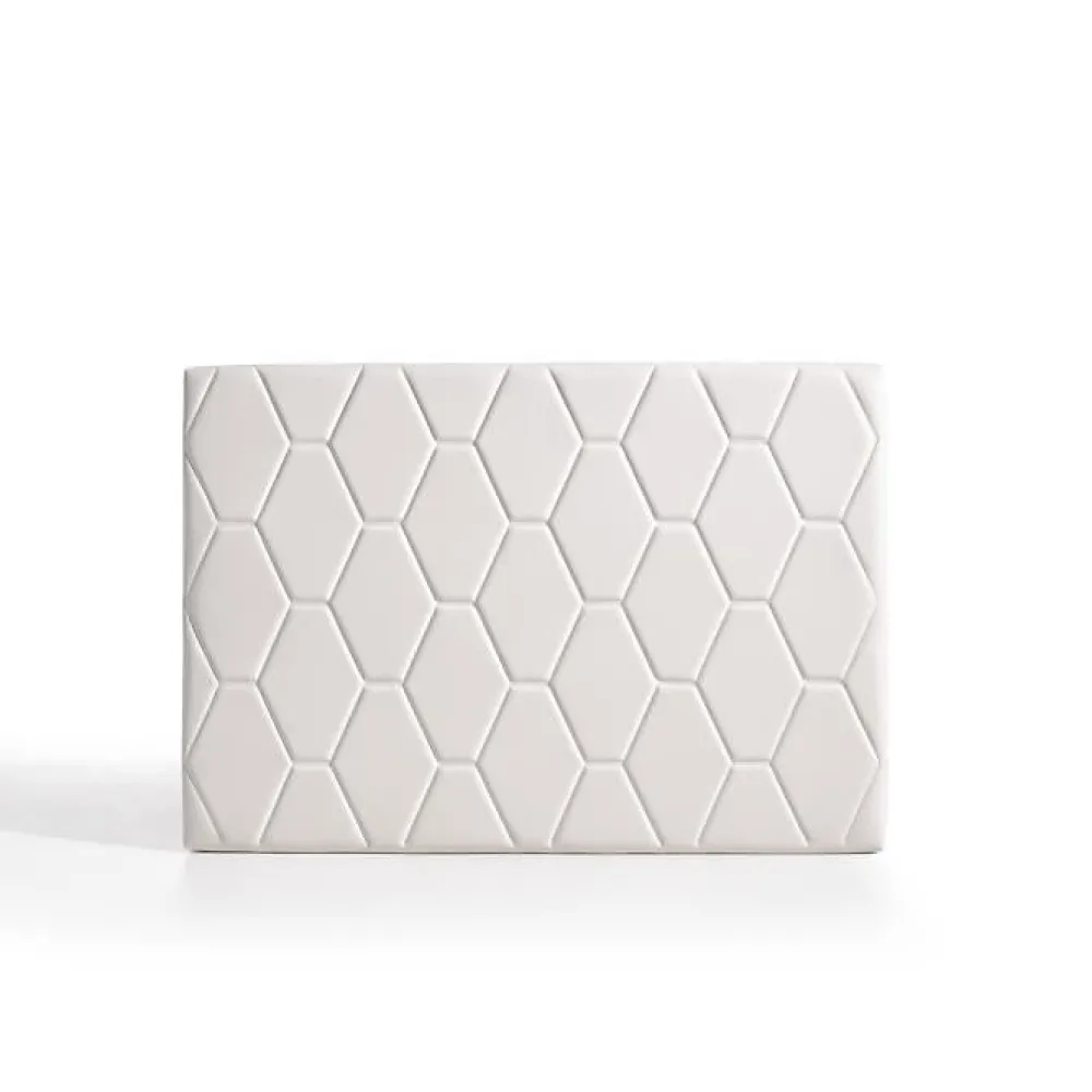 Tête de lit Agata en similicuir blanc pour lit 105 115x115x8.>Eccox Discount