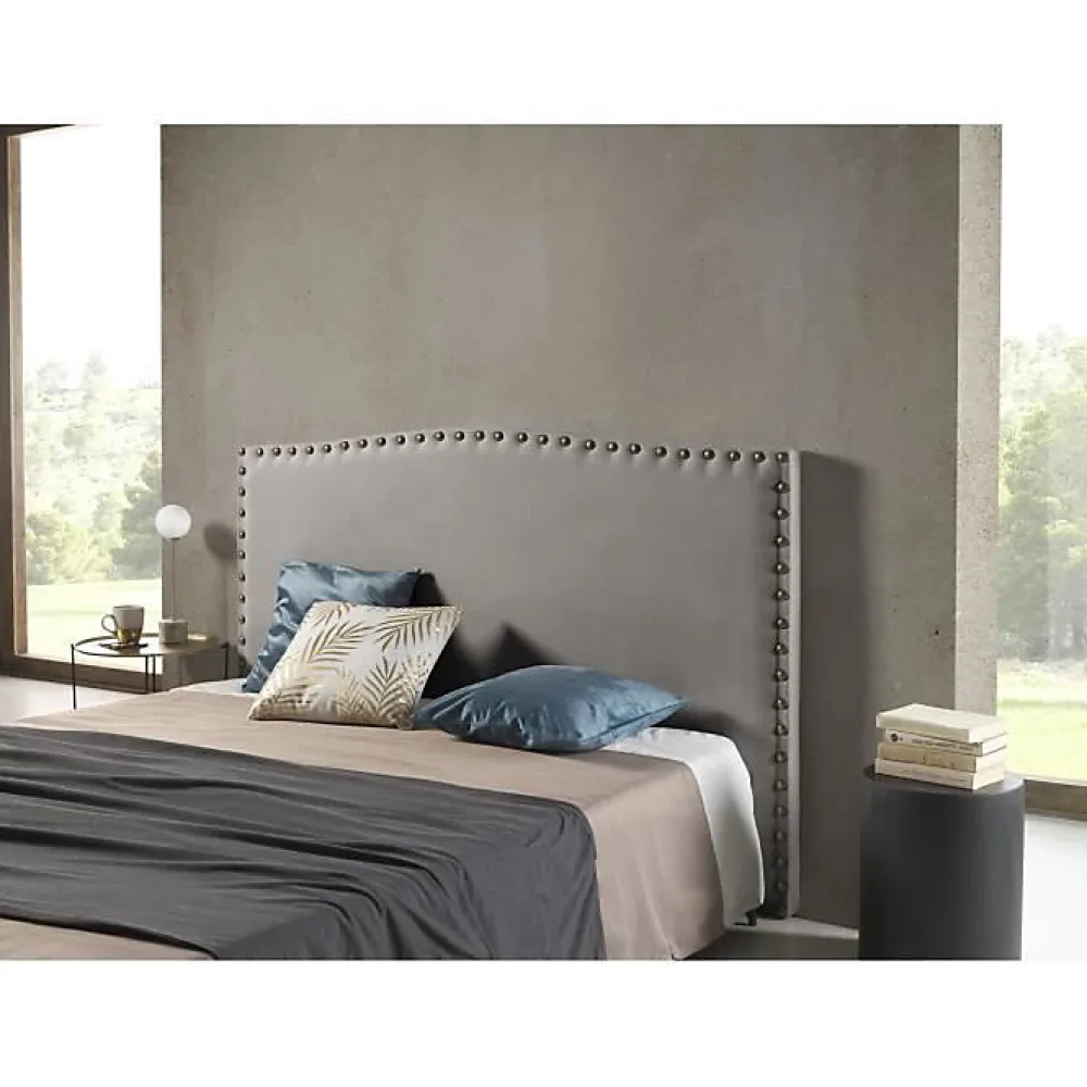 Eccox Tête de lit Ambar en tissu gris pour lit 105 115x115x8.* Tête De Lit
