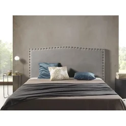 Eccox Tête de lit Ambar en tissu gris pour lit 105 115x115x8.* Tête De Lit