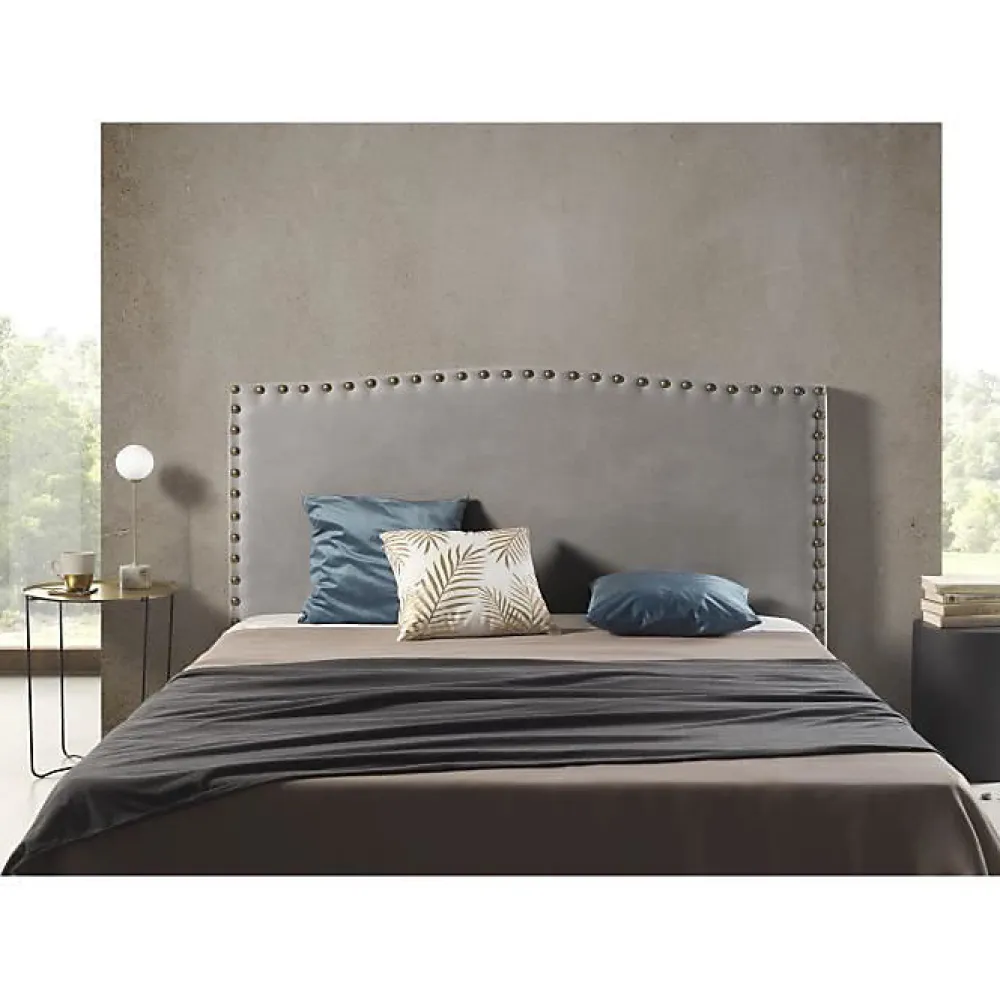 Eccox Tête de lit Ambar en tissu gris pour lit 105 115x115x8.* Tête De Lit