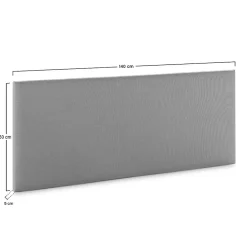 Tête de lit Aura recouverte de tissu Gris Foncé 140x60 cm><noscript><img width=