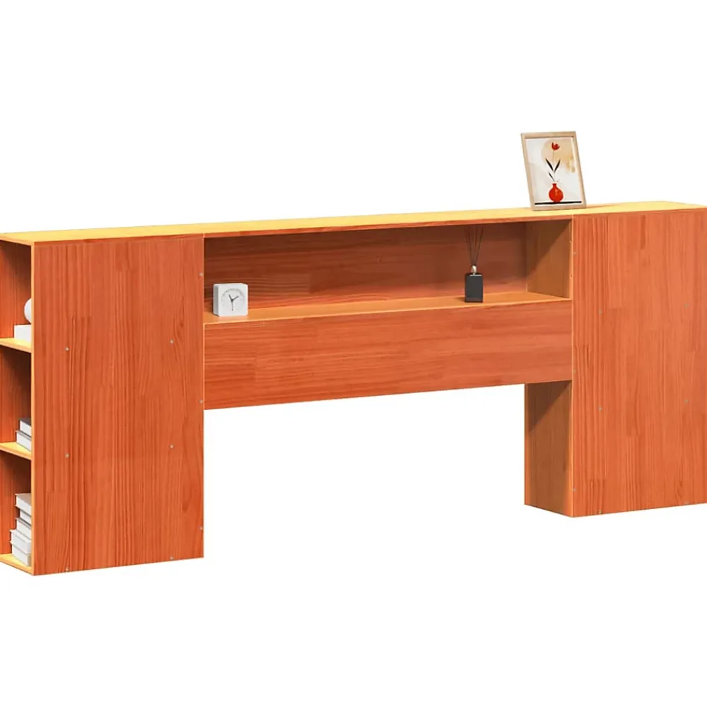 Vidaxl Tête de lit avec rangement cire marron 180cm bois massif de pin* Tête De Lit
