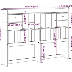 Tête de lit avec rangement cire marron 160cm bois massif de pin><noscript><img width=