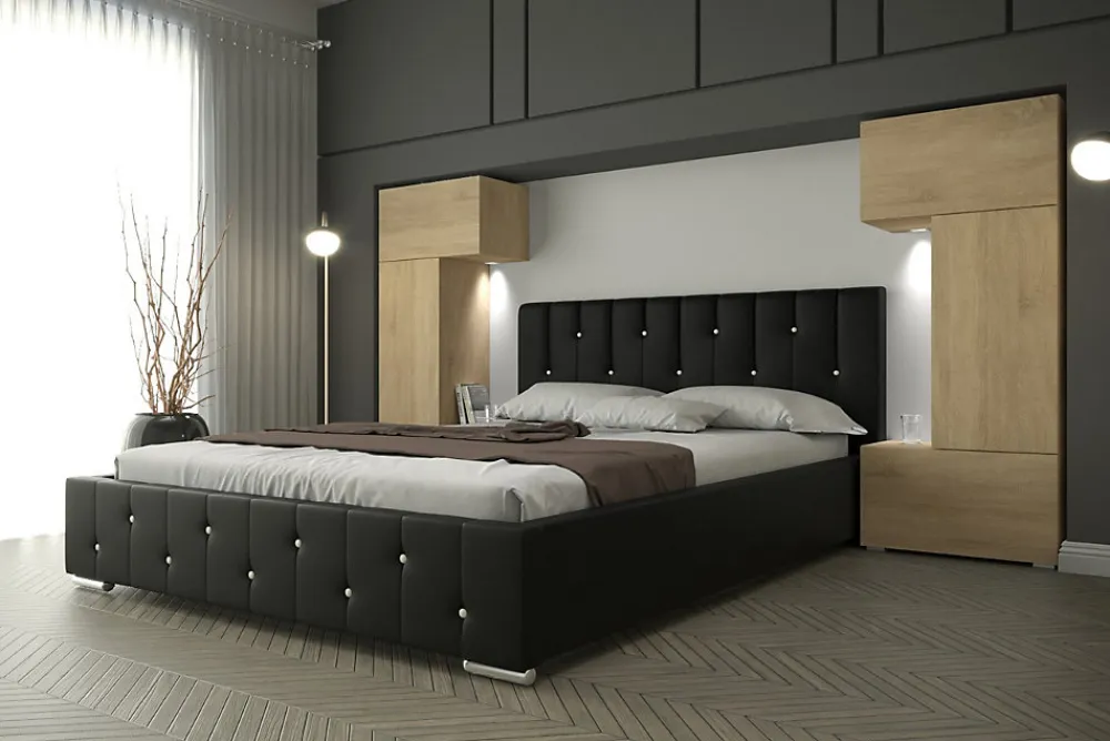 Tête de lit avec rangement Armoire - pont de lit PANAMA 3/21S/M5 chêne sonoma 282-322x159x35cm>Azura Home Design Discount