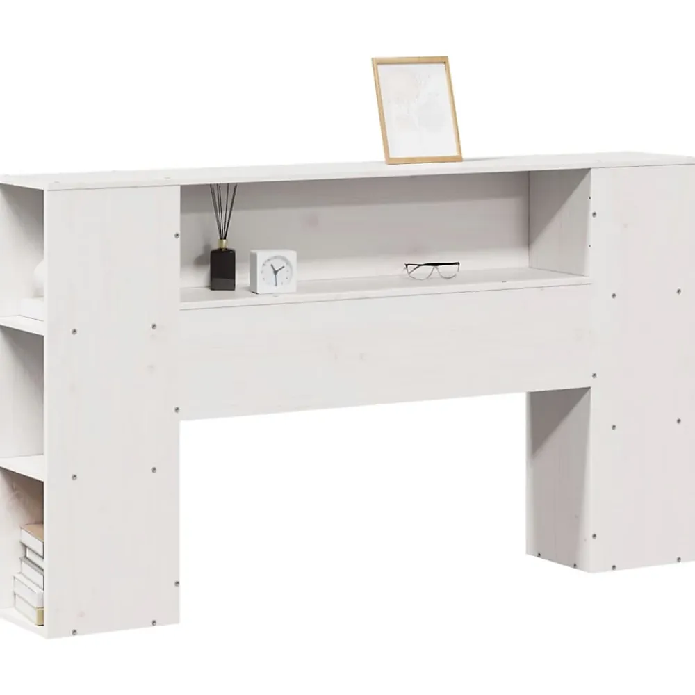 Vidaxl Tête de lit avec rangement blanc 160 cm bois massif de pin* Tête De Lit