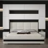 Tête de lit avec rangement Armoire - pont de lit PANAMA 4/M/W/3-1B blanc 240x223x35cm>Azura Home Design Online