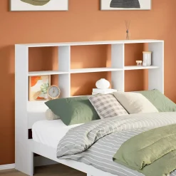 Tête de lit avec rangement blanc 140 cm bois massif de pin>Vidaxl New