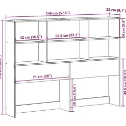 Tête de lit avec rangement blanc 140 cm bois massif de pin><noscript><img width=