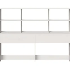 Tête de lit avec rangement blanc 140 cm bois massif de pin><noscript><img width=