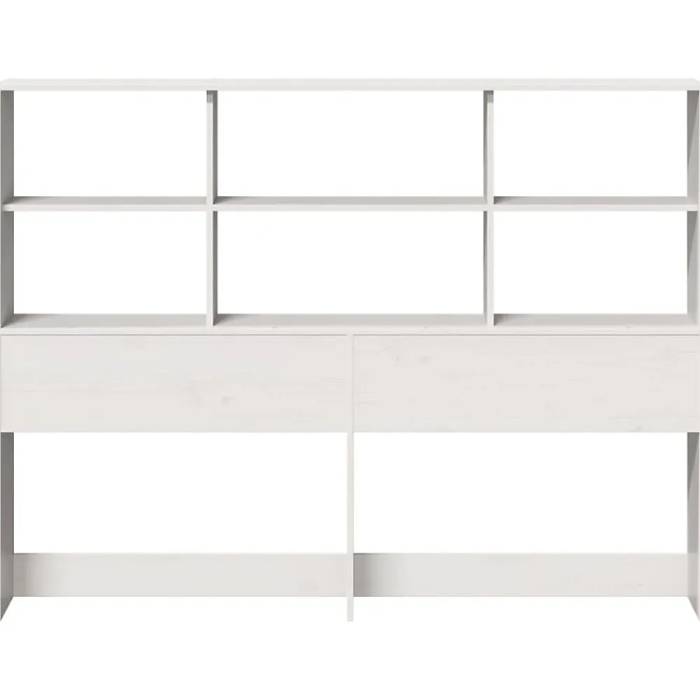 Tête de lit avec rangement blanc 140 cm bois massif de pin>Vidaxl New