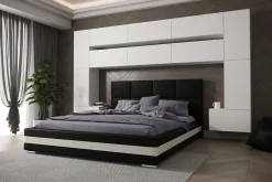 Azura Home Design Tête de lit avec rangement Armoire - pont de lit PANAMA 7/M/W/4-1A blanc mat 323x213x35cm* Tête De Lit