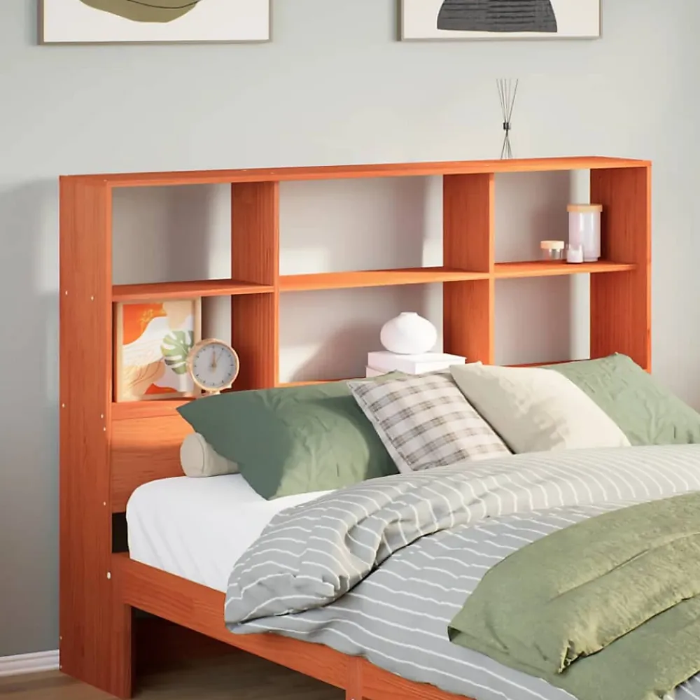 Vidaxl Tête de lit avec rangement cire marron 160cm bois massif de pin* Tête De Lit