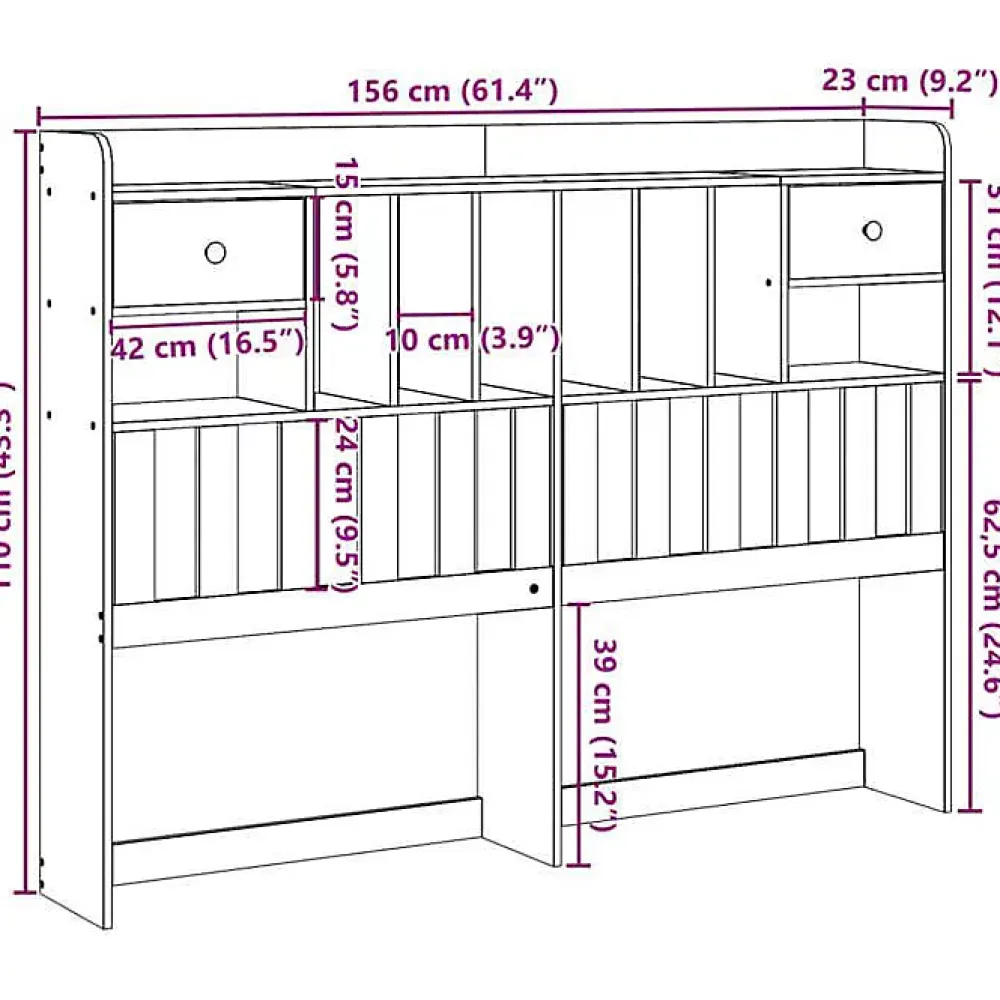 Vidaxl Tête de lit avec rangement blanc 150 cm bois massif de pin* Tête De Lit