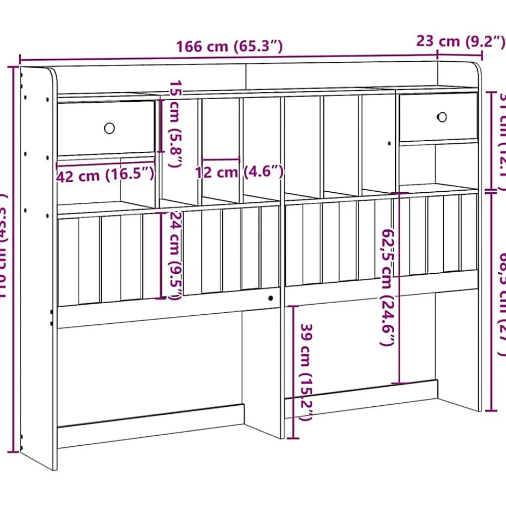 Vidaxl Tête de lit avec rangement blanc 160 cm bois massif de pin* Tête De Lit