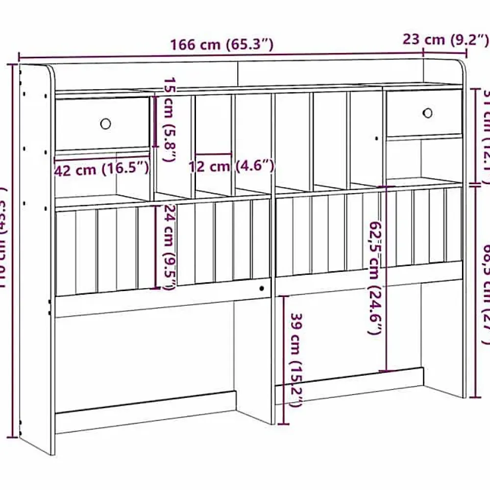 Vidaxl Tête de lit avec rangement blanc 160 cm bois massif de pin* Tête De Lit