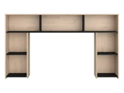 Tête de lit avec rangements 140 cm - Coloris : Naturel et noir - KINSELIA>Vente-unique New