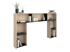 Tête de lit avec rangements 140 cm - Coloris : Naturel et noir - KINSELIA><noscript><img width=