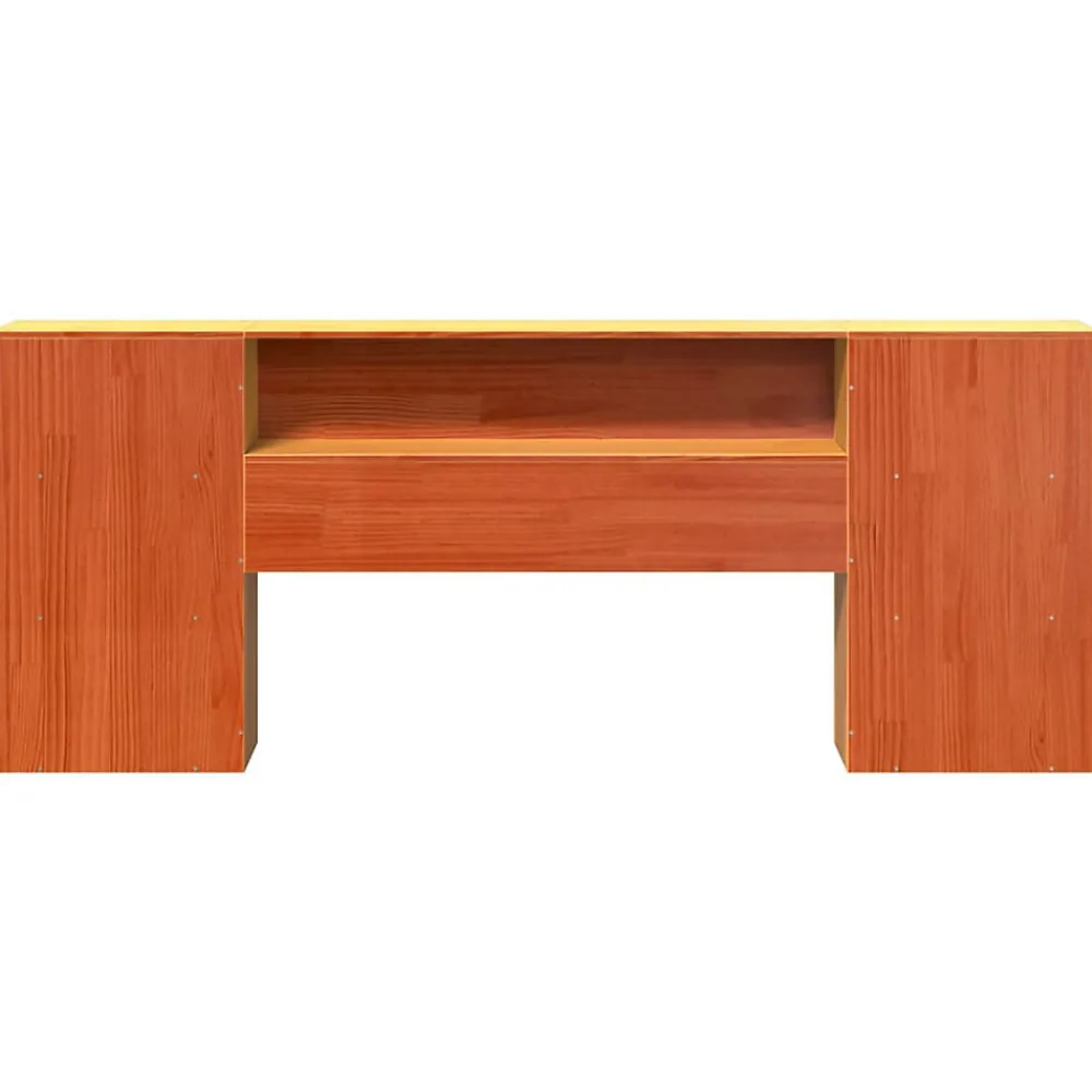 Tête de lit avec rangement cire marron 200cm bois massif de pin>Vidaxl