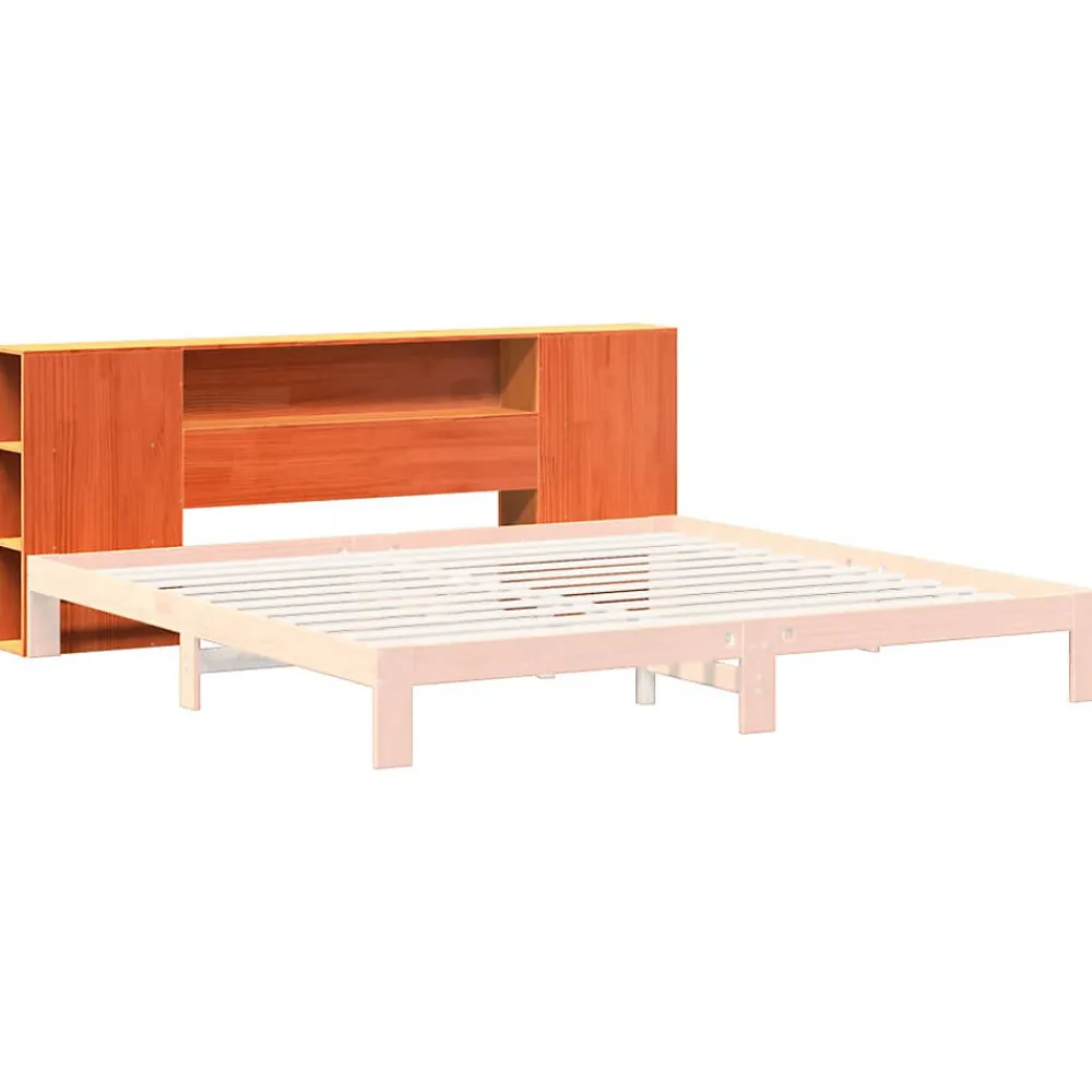Tête de lit avec rangement cire marron 200cm bois massif de pin>Vidaxl