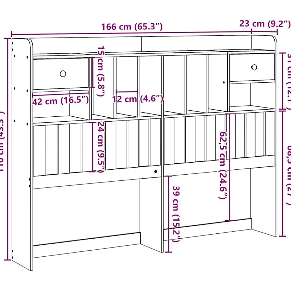 Vidaxl Tête de lit avec rangement 180 cm bois massif de pin* Tête De Lit