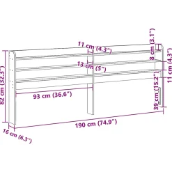 Vidaxl Tête de lit avec étagères 180 cm bois massif de pin* Tête De Lit