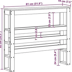 Vidaxl Tête de lit avec étagères 75 cm bois massif de pin* Tête De Lit